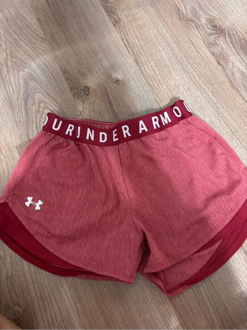 SALE! Under Armour Women's 4-Pack Athletic Shorts - Red, Teal, Gray, Green - Picture 4 of 9